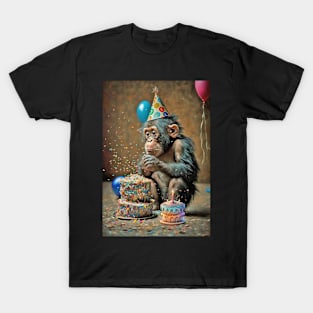 Chimpanzee Birthday Card T-Shirt